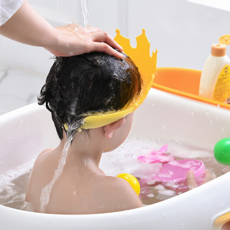 Riverleaf Comfortable Baby Bath Crown Hat for Tear-Free Hair Wash
