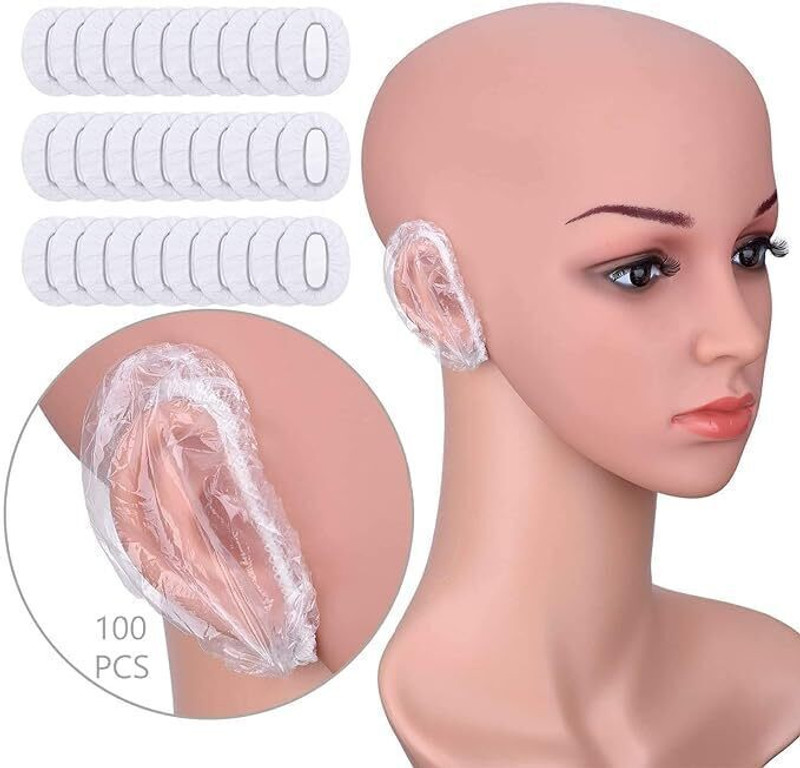 NIMYANK Ear Protectors 100pcs Waterproof Ear Covers for Hair Dye, Shower,Bathing NI48