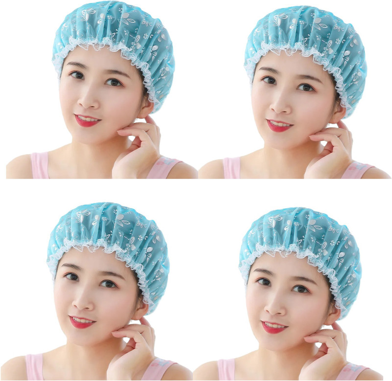 Atabz Designer bath shower caps for women pack of 4