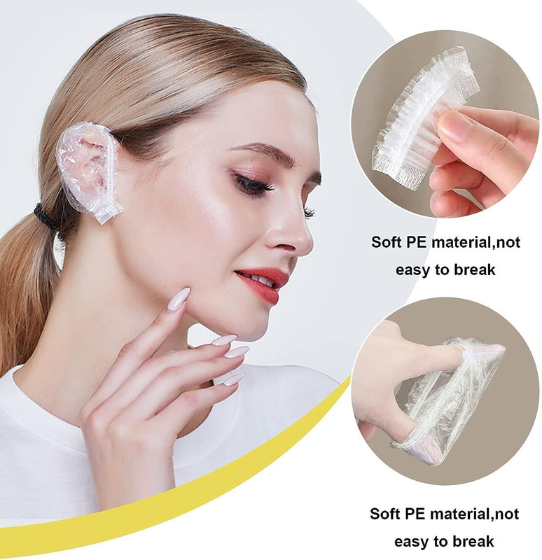 NIMYANK Ear Protectors 100pcs Waterproof Ear Covers for Hair Dye, Shower,Bathing NI48