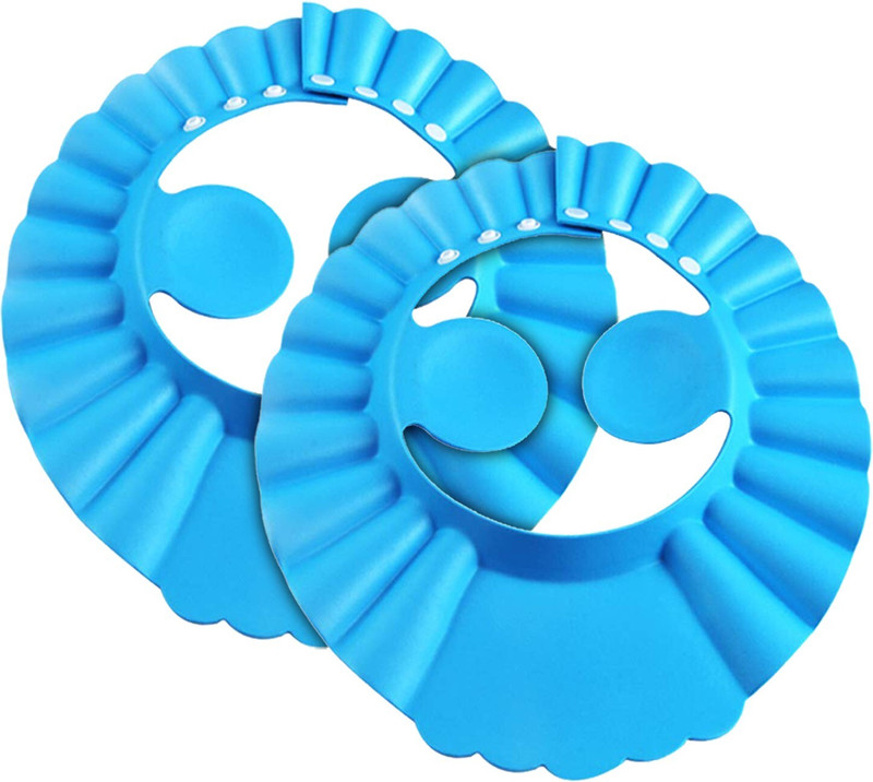 KUBER INDUSTRIES Soft EVA Foam Adjustable Baby Shower Bathing Protection Cap-Pack of 2 (Blue)-HS_38_KUBMART21344