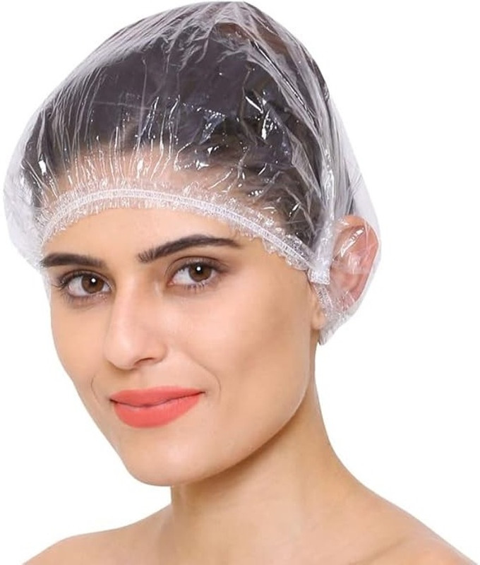 Manrav Waterproof Shower Bath Cap for Women & Men (50 Pcs) for Hotel, Salon & Bathroom