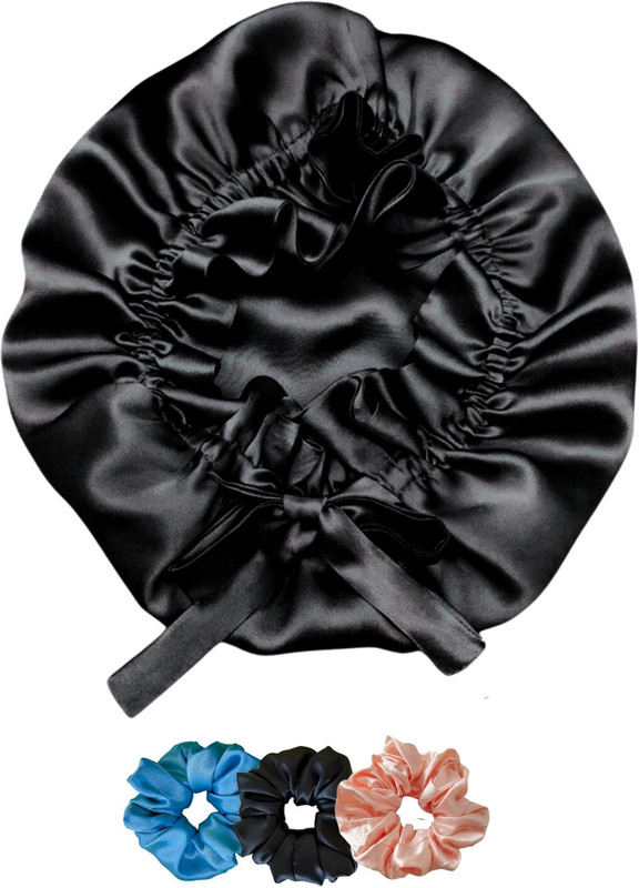 URBAN OX Satin Hair Bonnet for Sleeping with adjustable Tie band – Curly or Straight Hair