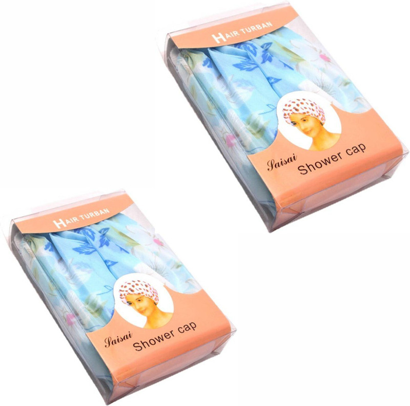 Edee Reusable Elastic Water Proof Shower Cap Set of 2