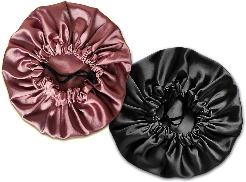 SOHAM SHREE Pure Satin Fully Reversible Hair Bonnet |Adjustable Double Layer SleepCap