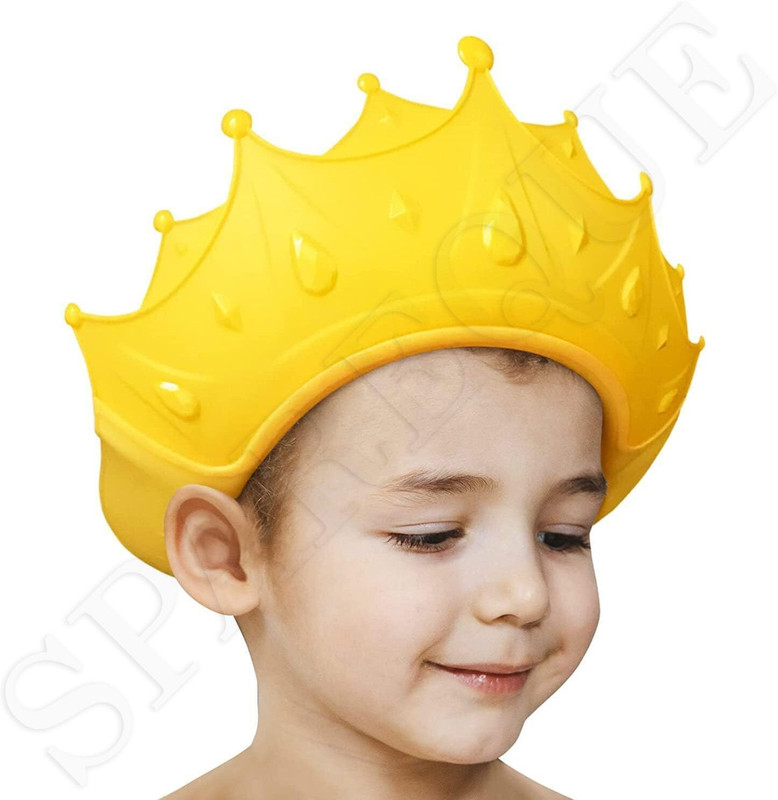 Wagster Baby Bath Shower Cap Adjustable Silicone Visor Hat Kids Hair Wash Crown Fun