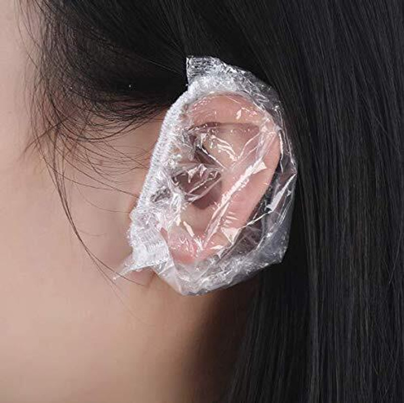 Nyamah sales Clear Ear Protectors Waterproof Ear Covers for Hair Dye, Shower Ear Muff(Pack of 100)