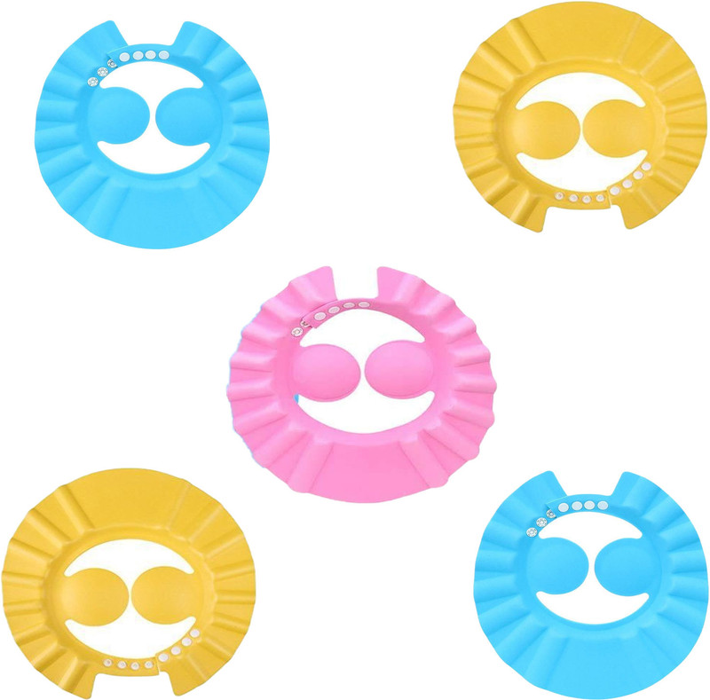 NG MART Baby Shower Cap Adjustable Baby Shower Bathing Shampoo Hair Shield Pac of - 5
