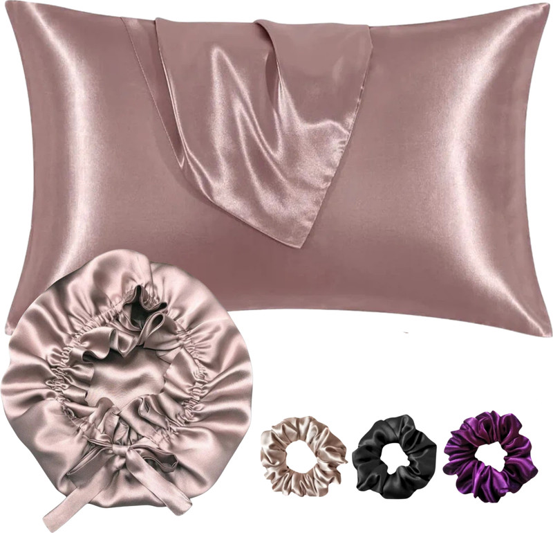 SCRUNBOW Satin bonnet For Hair with scrunchies and Pillow
