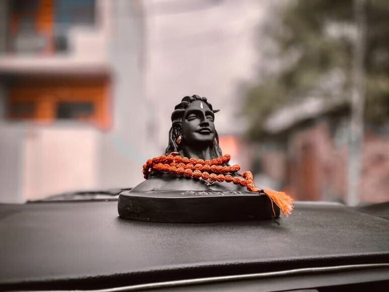 Addend Adi Statue BK With Mala 105 Car Hanging Ornament(Pack of 1)