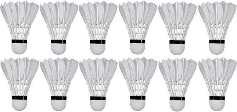 Ridhi Sidhi Feather shuttle cock Feather Shuttle - White(Medium, 77, Pack of 10)