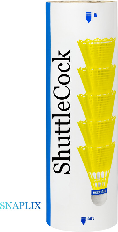 Snaplix SmashLine Synthetic Shuttle | Ideal for Fast-Paced Games Nylon Shuttle  - Yellow(Slow, 75, Pack of 6)