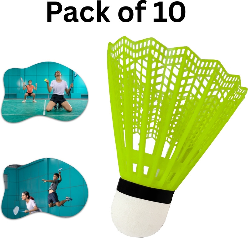 NV COLLECTION Nylon Practice Shuttle with Superior Durability and Feel Plastic Shuttle  - Multicolor(Medium, 77, Pack of 10)