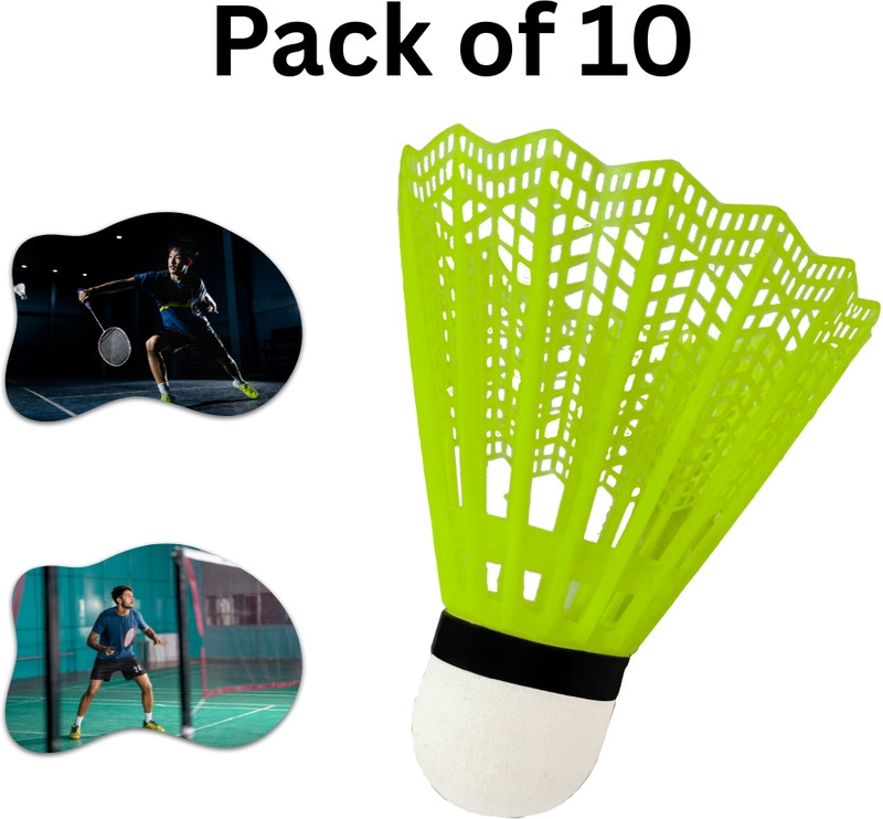 NV COLLECTION Smooth-flight Nylon Shuttlecock for focused practice Plastic Shuttle - Multicolor(Medium, 77, Pack of 10)