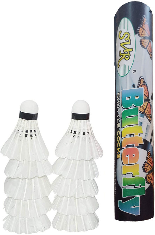 AFU Badminton Shuttlecock Pack of 10 Feather Shuttle Cock (White R-10) Feather Shuttle  - White(Slow, 75, Pack of 10)