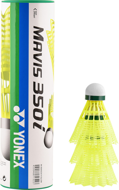 YONEX MAVIS 350 Nylon Shuttle  - Yellow(Slow, 75, Pack of 6)