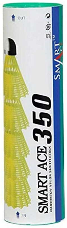 SMARTACE premium quality solid 350 Nylon Shuttlecock Box - Pack of 6 Nylon Shuttle  - Green(Medium Fast, 78, Pack of 1)