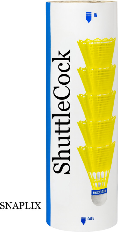 Snaplix BlazeWing Nylon Shuttlecock | Built for Clubs, Gyms & Home Play Nylon Shuttle - Yellow(Slow, 75, Pack of 6)