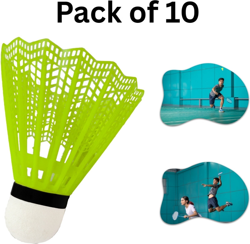CTC CREATION High-performance Nylon Shuttlecock for training use Plastic Shuttle  - Multicolor(Medium, 77, Pack of 10)