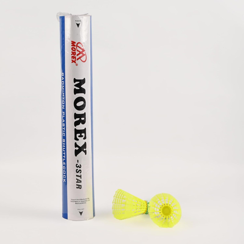 MOVEX Morex Plastic Shuttlecock | High-Speed, Durable & Stable for Indoor/Outdoor Play Nylon Shuttle  - Green(Medium, 77, Pack of 12)