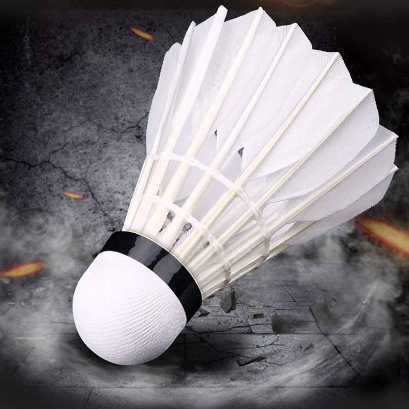 Spocco Tournament Grade Impact Badminton Shuttlecocks Advanced Duck Feather Shuttle  - White(Medium Slow, 76, Pack of 10)