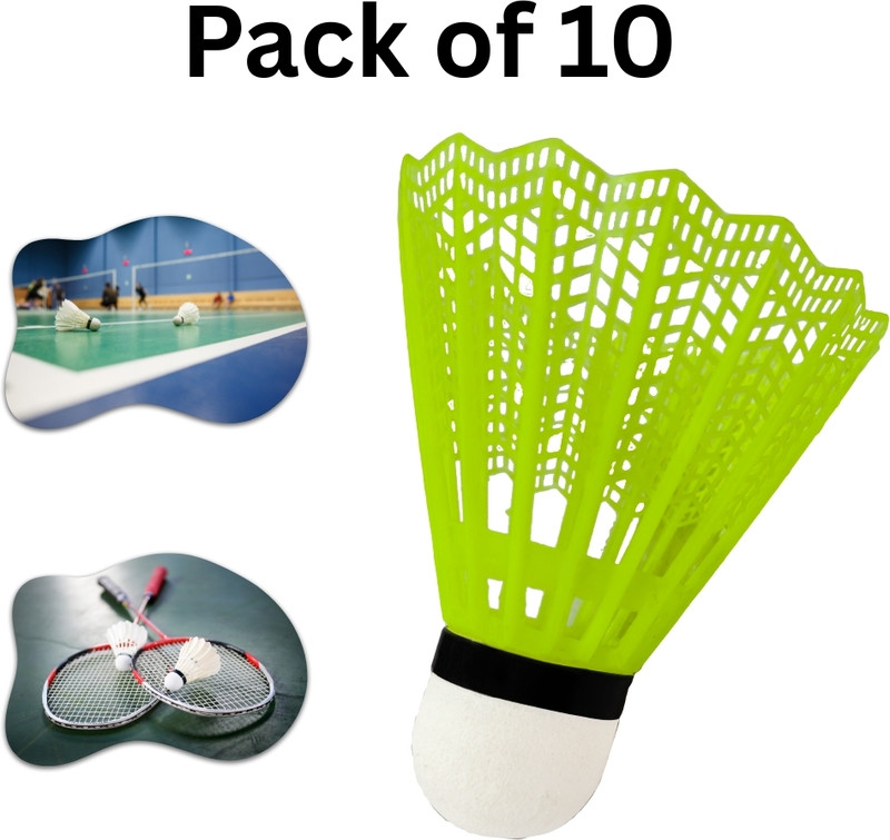 NV COLLECTION High-durability Nylon Shuttlecock for routine drills Plastic Shuttle - Multicolor(Medium, 77, Pack of 10)