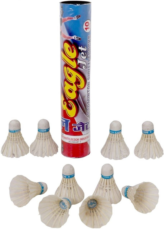 EAGLE Super Jet Shuttle Pack of Ten Pcs Feather Shuttle - White(Fast, 79, Pack of 1)