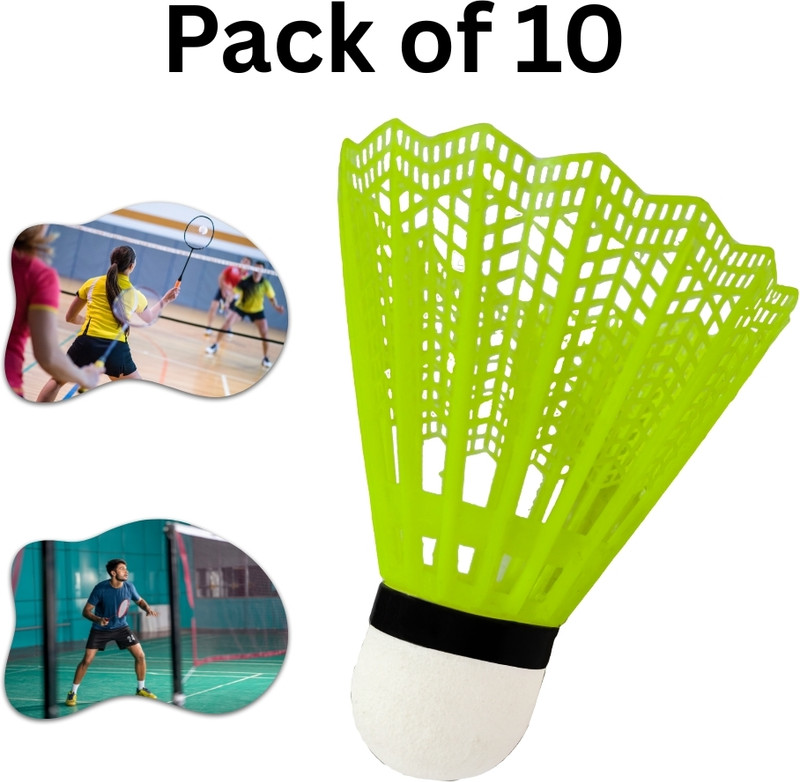 meetanshcollection Pro-Level Nylon Shuttlecock Designed for Intense Practice Plastic Shuttle  - Multicolor(Medium, 77, Pack of 10)