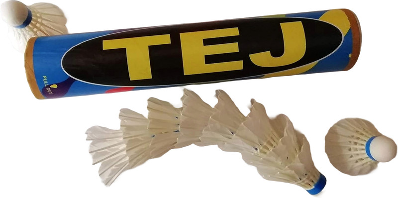 radion White feather badminton shuttle 0654 Feather Shuttle - White(Medium, 77, Pack of 10)