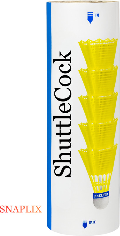 Snaplix HyperWing Nylon Shuttlecock | Balanced Flight for All Levels Nylon Shuttle - Yellow(Slow, 75, Pack of 6)