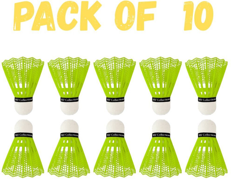 NV COLLECTION All-weather badminton shuttlecock for training sessions Plastic Shuttle - Multicolor(Medium, 77, Pack of 10)