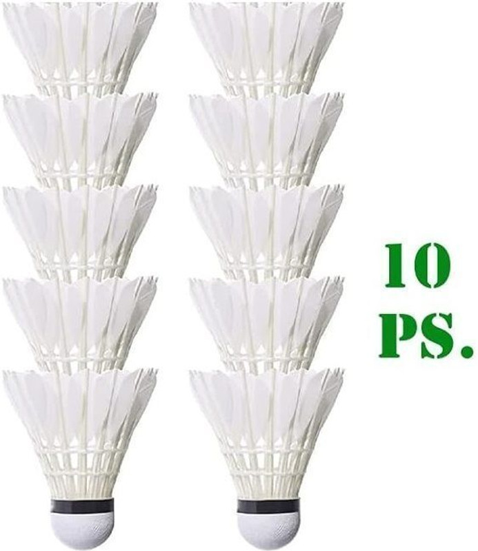 MAHARAJA Npc shuttles Feather Shuttle  - White(Medium Fast, 78, Pack of 10)