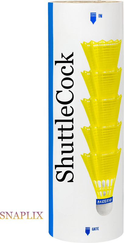 Snaplix FeatherJet ProSmash High-Flight Shuttlecock for Competitive Play Nylon Shuttle - Yellow(Slow, 75, Pack of 6)