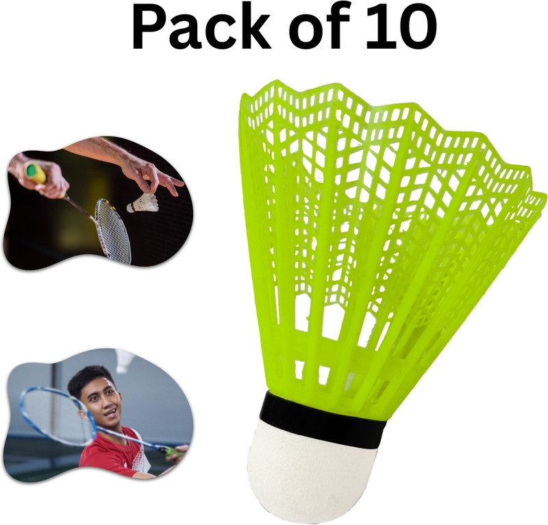 NV COLLECTION Nylon Badminton Shuttles – Ideal for Beginners and Practice Plastic Shuttle  - Multicolor(Medium, 77, Pack of 10)