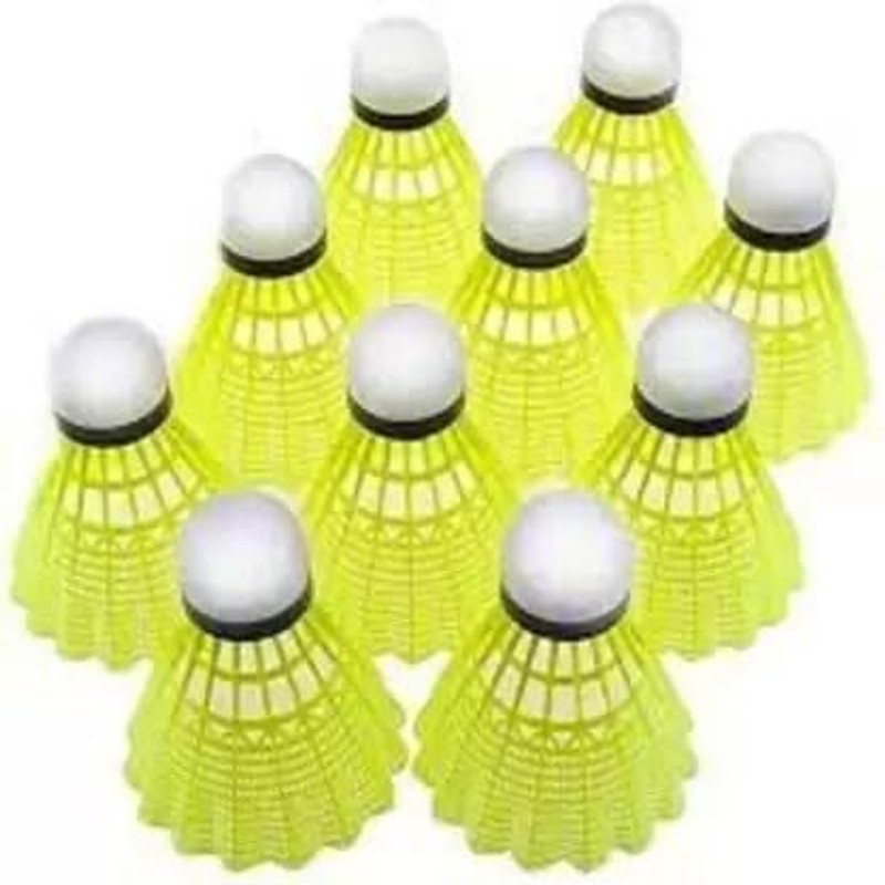 QWICK CLICK Badminton Shuttlecock plastic Plastic Shuttle - Yellow(Medium, 77, Pack of 10)