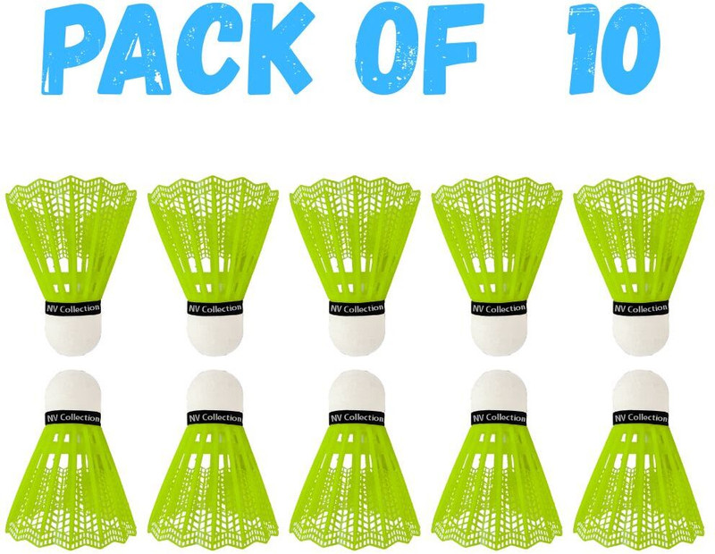 NV COLLECTION Training shuttle for badminton – works indoors and outdoors Plastic Shuttle - Multicolor(Medium, 77, Pack of 10)