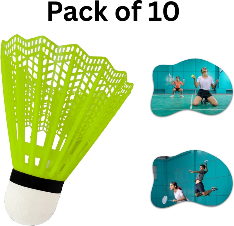 NV COLLECTION Precision-built Nylon Shuttle for badminton training Plastic Shuttle  - Multicolor(Medium, 77, Pack of 10)