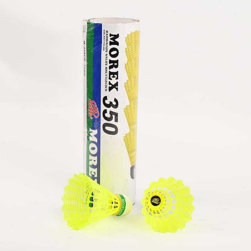 MOVEX Morex Nylon Badminton Shuttlecock | Durable, Lightweight & High Performance Nylon Shuttle  - Green(Medium, 77, Pack of 6)