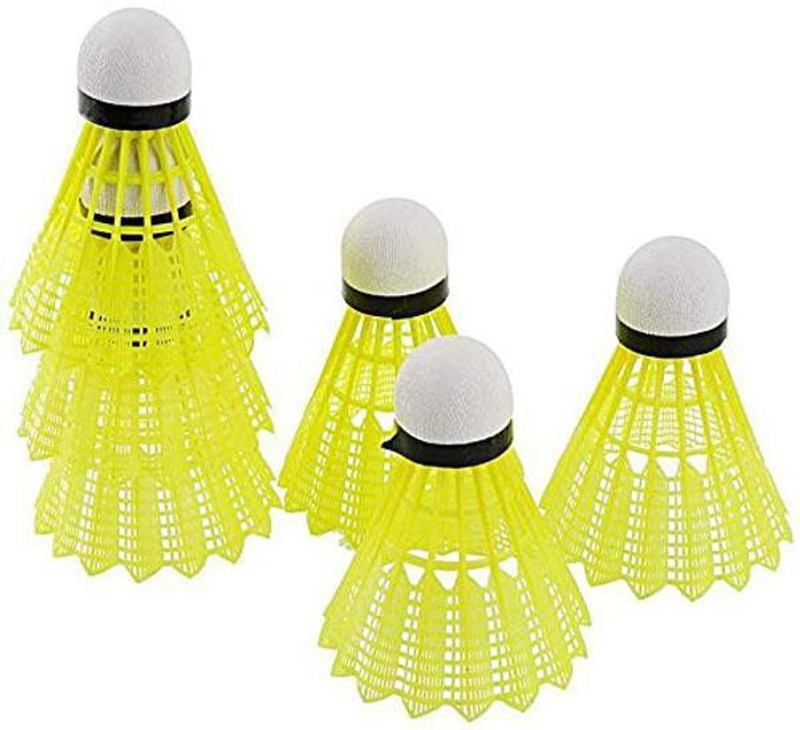 PROSPO Badminton Shuttlecocks Feather Shuttle  - Yellow(Medium Slow, 76, Pack of 6)