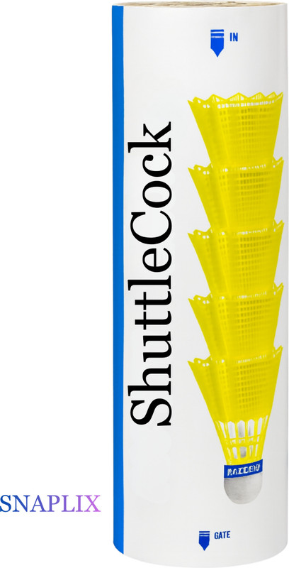 Snaplix FeatherDash MatchGlide Tournament Shuttlecock with Stable Flight Path Nylon Shuttle - Yellow(Slow, 75, Pack of 6)