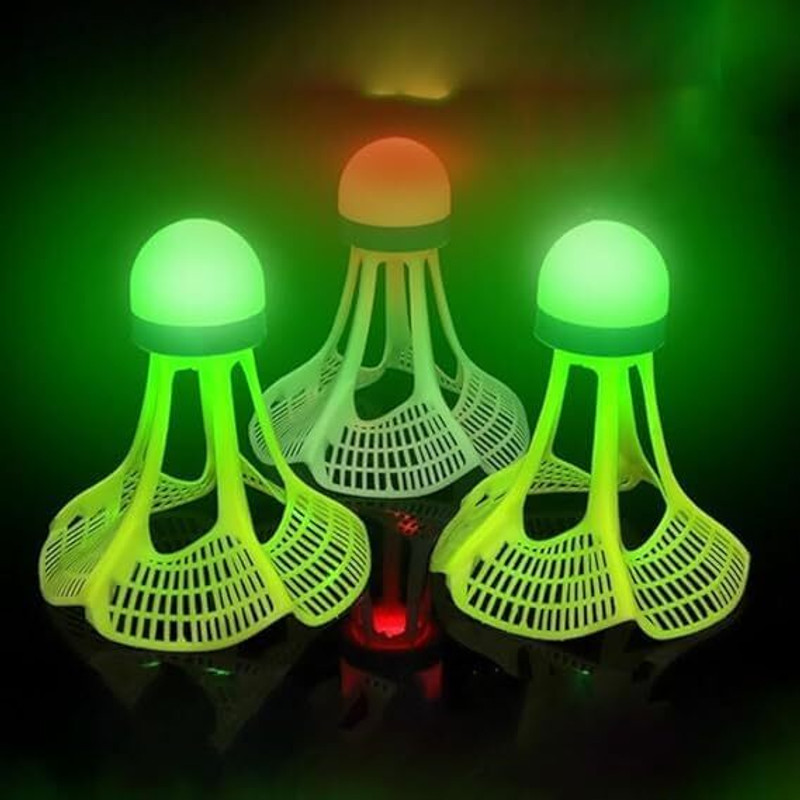 TechTrove LED Luminous Shuttlecock – Night Play Edition Plastic Shuttle  - Green, Red(Medium, 77, Pack of 3)