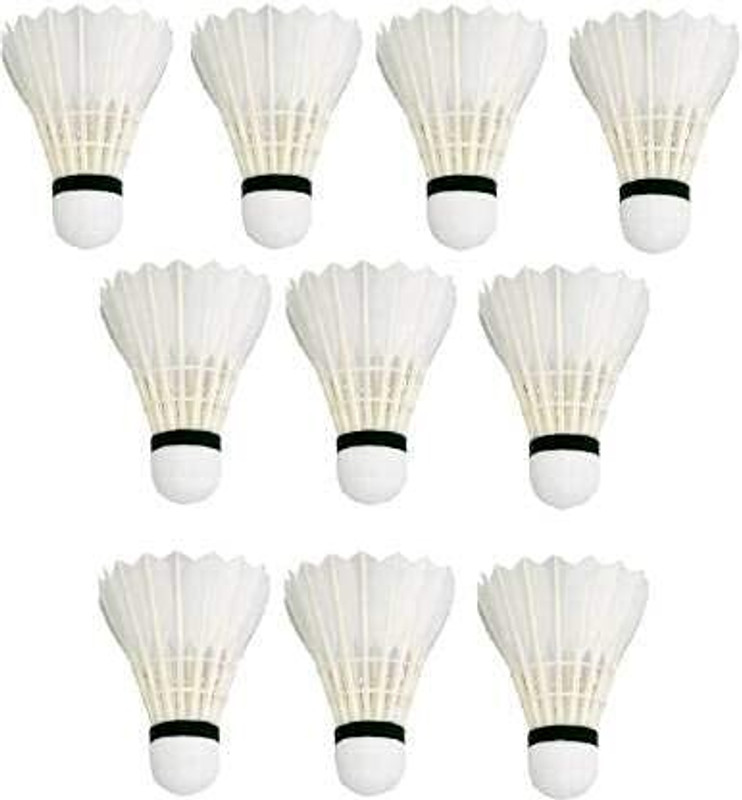 3 Jokers Indoor and Outdoor Sports Badminton Feather Shuttle Cock Feather Shuttle  - White(Fast, 79, Pack of 10)