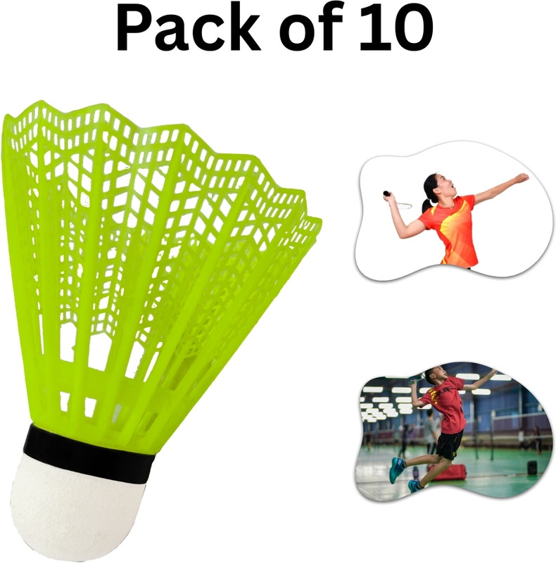 meetanshcollection High-Speed Nylon Badminton Shuttles for Professional Drills Plastic Shuttle - Multicolor(Medium, 77, Pack of 10)