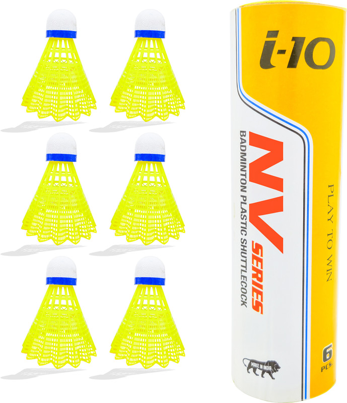NV COLLECTION NV Series i-10 Durable Shuttlecock Set – 6 Pieces for Practice Plastic Shuttle  - Multicolor(Medium, 77, Pack of 6)