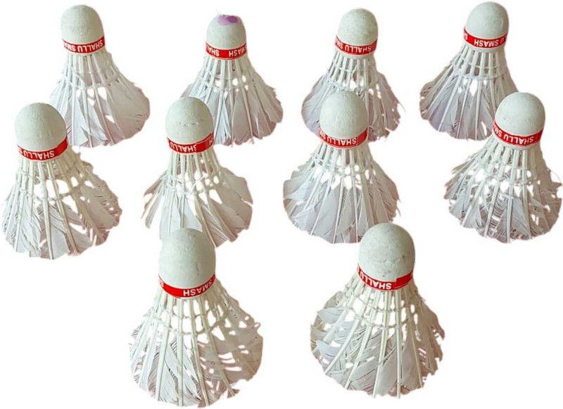 DNP shallu10-A60 Feather Shuttle - White(Medium, 77, Pack of 10)