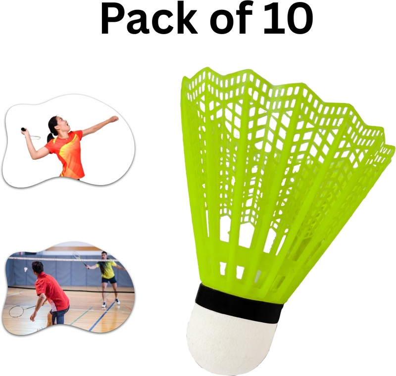NV COLLECTION Top-grade Nylon Shuttlecock engineered for training Plastic Shuttle - Multicolor(Medium, 77, Pack of 10)