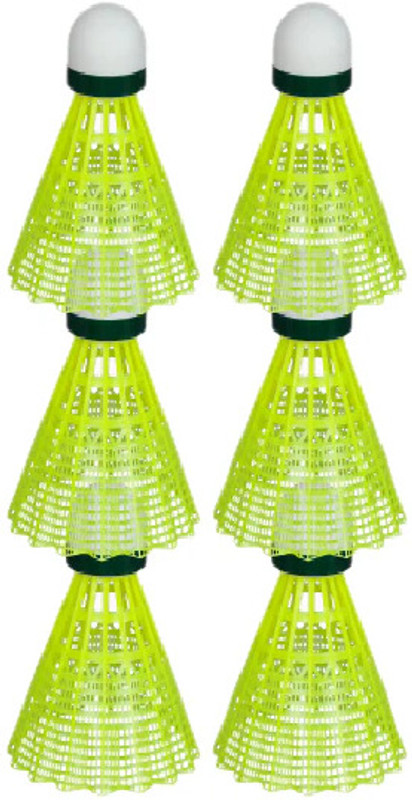 YORDEY SHUTTEL COCK 6 PCS Nylon Shuttle  - Green(Fast, 79, Pack of 1)