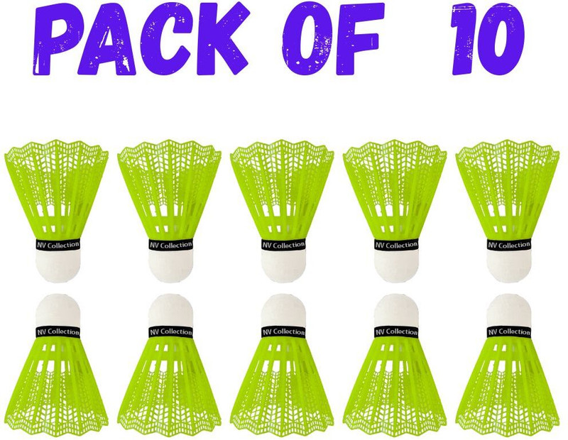 NV COLLECTION Indoor/outdoor training shuttlecock made from tough plastic Plastic Shuttle - Multicolor(Medium, 77, Pack of 10)