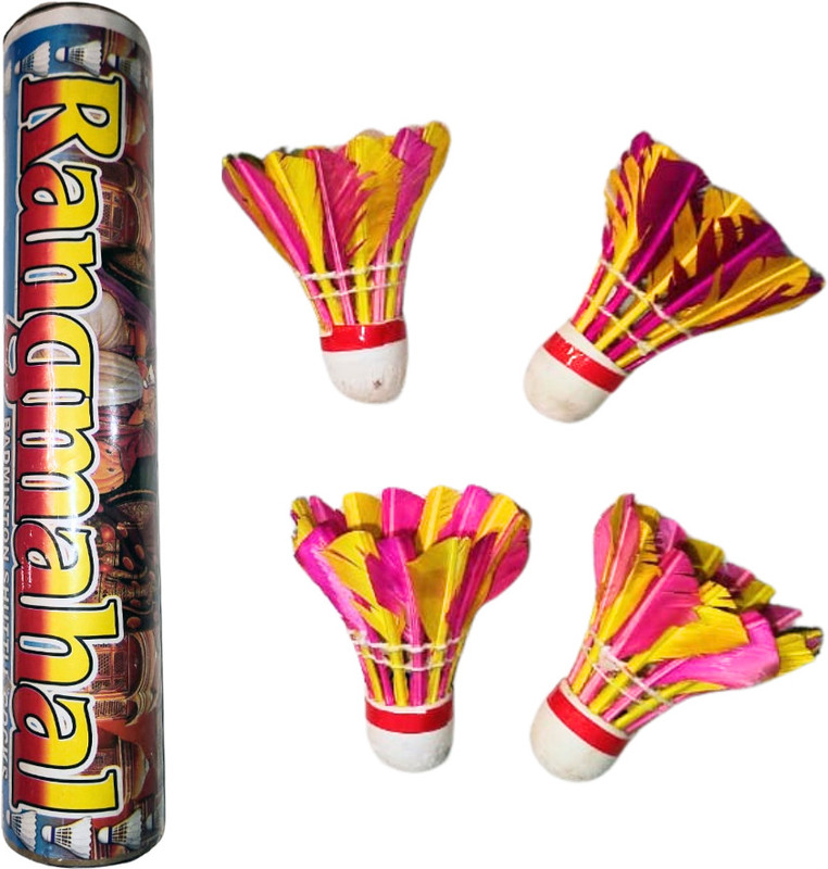 winexsports Vibrant Dual-Tone Feather Shuttlecock – Ideal for Outdoor & Indoor Play Feather Shuttle  - Multicolor(Medium Fast, 78, Pack of 10)
