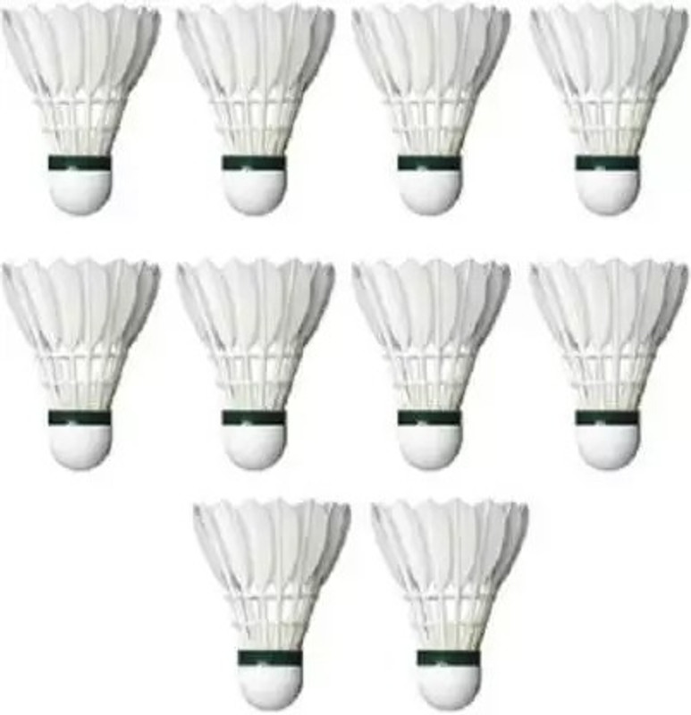 Ishani sports Badminton Feather Shuttle Cock Feather Shuttle Feather Shuttle - White(Fast, 79, Pack of 10)